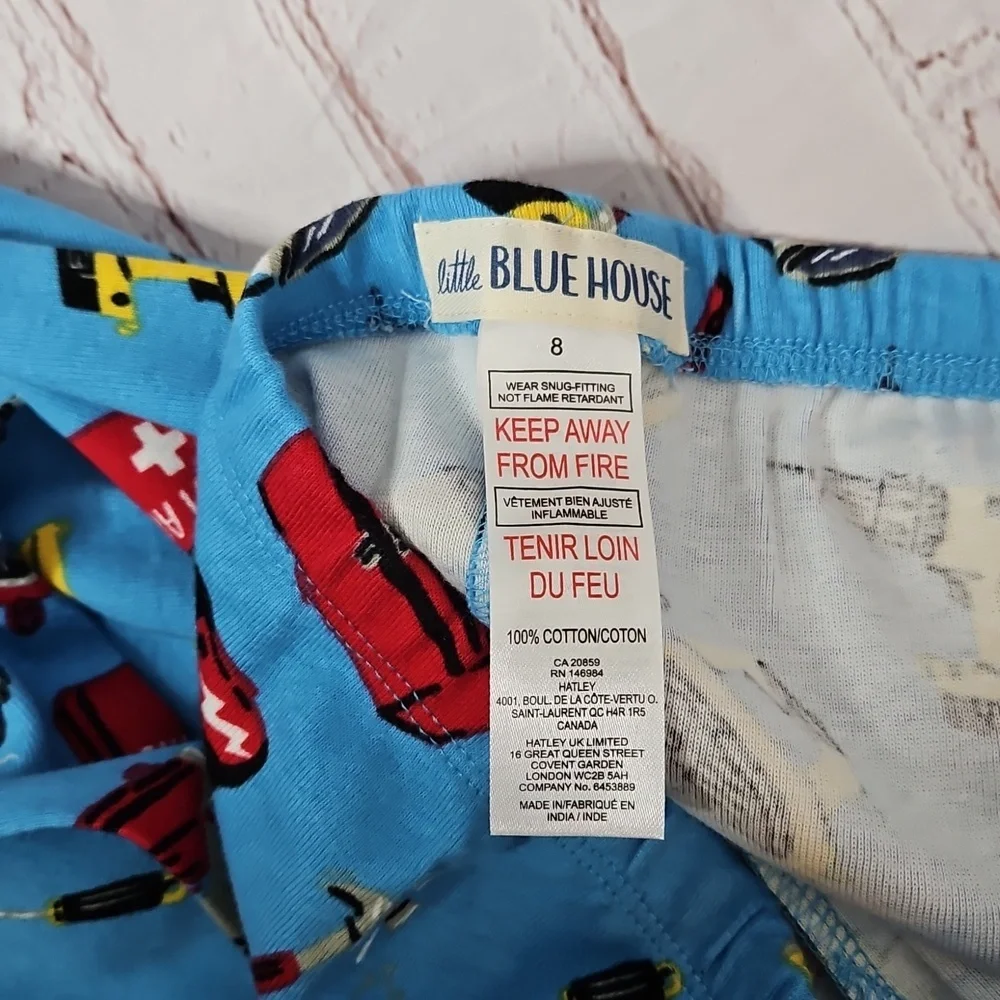 Little Blue House by Hatley Handyman 2 piece Kids Cotton Pajama Set NWT Size 8